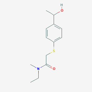 molecular formula C13H19NO2S B1426839 N-ethyl-2-{[4-(1-hydroxyethyl)phenyl]sulfanyl}-N-methylacetamide CAS No. 1378670-93-9