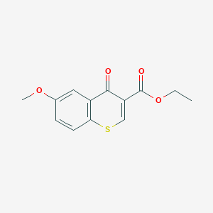 molecular formula C13H12O4S B14268418 Ethyl 6-methoxy-4-oxo-4H-1-benzothiopyran-3-carboxylate CAS No. 136637-29-1