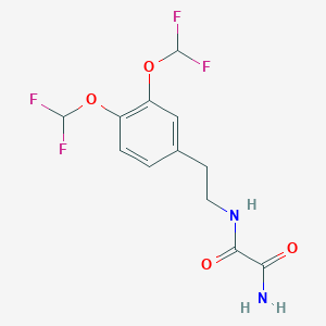 molecular formula C12H12F4N2O4 B14268457 Ethanediamide, [2-[3,4-bis(difluoromethoxy)phenyl]ethyl]- CAS No. 141332-96-9