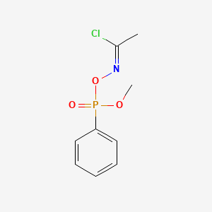 molecular formula C9H11ClNO3P B14268470 Ethanimidoyl chloride, N-((methoxyphenylphosphinyl)oxy)- CAS No. 135289-97-3