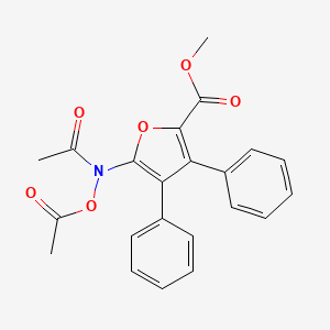molecular formula C22H19NO6 B14268475 Methyl 3,4-diphenyl-N-acetoxy-5-acetylamino-2-furoate CAS No. 134170-56-2