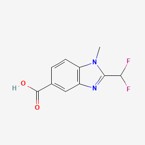 molecular formula C10H8F2N2O2 B1426850 2-(difluoromethyl)-1-methyl-1H-1,3-benzodiazole-5-carboxylic acid CAS No. 1339147-00-0