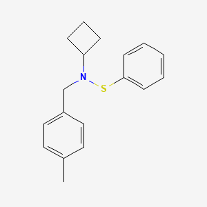 molecular formula C18H21NS B14268544 N-[(4-Methylphenyl)methyl]-N-(phenylsulfanyl)cyclobutanamine CAS No. 138710-09-5