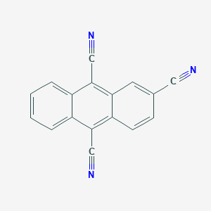 molecular formula C17H7N3 B14268550 Anthracene-2,9,10-tricarbonitrile CAS No. 131357-85-2