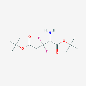 molecular formula C13H23F2NO4 B14268593 DL-Glutamic acid, 3,3-difluoro-, bis(1,1-dimethylethyl) ester CAS No. 139112-62-2