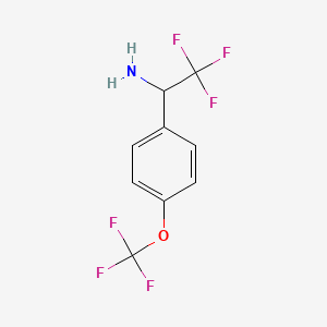 molecular formula C9H7F6NO B1426860 2,2,2-三氟-1-(4-(三氟甲氧基)苯基)乙胺 CAS No. 1270479-61-2