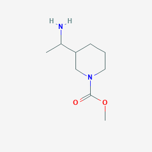 molecular formula C9H18N2O2 B1426862 甲基3-(1-氨基乙基)哌啶-1-羧酸酯 CAS No. 1341597-07-6