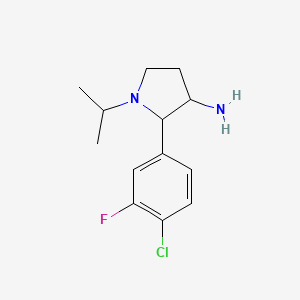 molecular formula C13H18ClFN2 B1426866 2-(4-Chloro-3-fluorophenyl)-1-(propan-2-yl)pyrrolidin-3-amine CAS No. 1407056-92-1