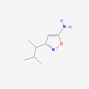 molecular formula C8H14N2O B1426880 3-(3-甲基丁-2-基)-1,2-恶唑-5-胺 CAS No. 1343131-85-0