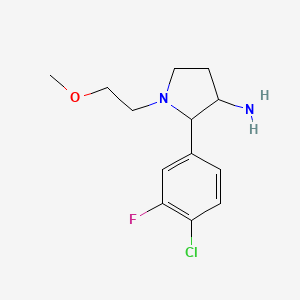 2-(4-Chloro-3-fluorophenyl)-1-(2-methoxyethyl)pyrrolidin-3-amine