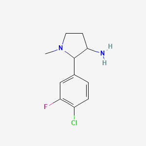 molecular formula C11H14ClFN2 B1426884 2-(4-氯-3-氟苯基)-1-甲基吡咯烷-3-胺 CAS No. 1340454-17-2
