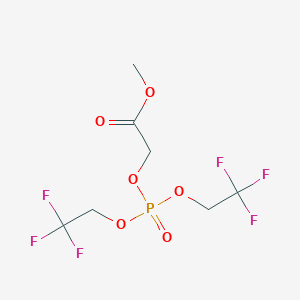 molecular formula C7H9F6O6P B14268916 Acetic acid, [[bis(2,2,2-trifluoroethoxy)phosphinyl]oxy]-, methyl ester CAS No. 132549-38-3