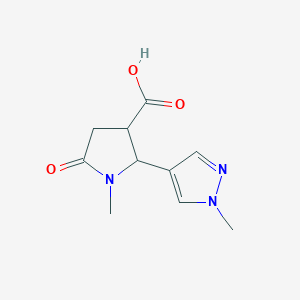 1-methyl-2-(1-methyl-1H-pyrazol-4-yl)-5-oxopyrrolidine-3-carboxylic acid