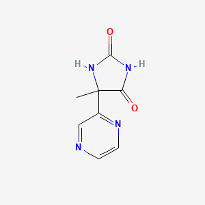 molecular formula C8H8N4O2 B1426898 5-Methyl-5-(pyrazin-2-yl)imidazolidine-2,4-dione CAS No. 1198166-86-7