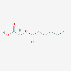 molecular formula C9H16O4 B14269006 Hexanoic acid, 1-carboxyethyl ester CAS No. 152433-76-6