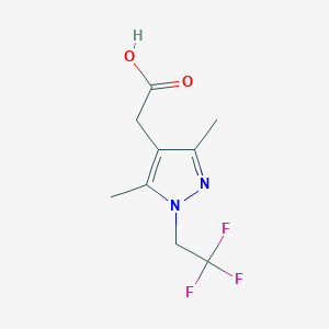 molecular formula C9H11F3N2O2 B1426918 2-[3,5-dimethyl-1-(2,2,2-trifluoroethyl)-1H-pyrazol-4-yl]acetic acid CAS No. 1343894-50-7