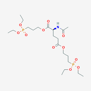 molecular formula C21H41NO11P2 B14269234 Bis[3-(diethoxyphosphoryl)propyl] N-acetyl-L-glutamate CAS No. 185520-97-2