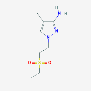 molecular formula C8H15N3O2S B1426927 1-[2-(ethanesulfonyl)ethyl]-4-methyl-1H-pyrazol-3-amine CAS No. 1342187-68-1