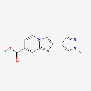 molecular formula C12H10N4O2 B1426937 2-(1-methyl-1H-pyrazol-4-yl)imidazo[1,2-a]pyridine-7-carboxylic acid CAS No. 1375474-20-6