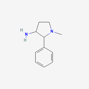molecular formula C11H16N2 B1426938 1-Methyl-2-phenylpyrrolidin-3-amine CAS No. 1339491-75-6