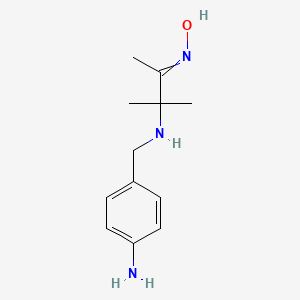 molecular formula C12H19N3O B14269471 N-(3-{[(4-Aminophenyl)methyl]amino}-3-methylbutan-2-ylidene)hydroxylamine CAS No. 137604-98-9