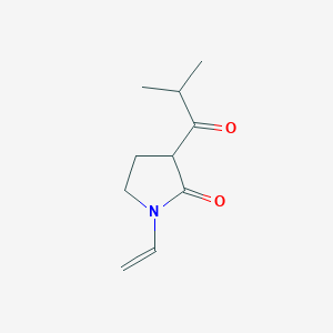 molecular formula C10H15NO2 B14269560 2-Pyrrolidinone, 1-ethenyl-3-(2-methyl-1-oxopropyl)- CAS No. 152711-31-4