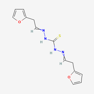 molecular formula C13H14N4O2S B14269603 N',2-Bis[2-(furan-2-yl)ethylidene]hydrazine-1-carbothiohydrazide CAS No. 184895-63-4