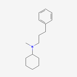 molecular formula C16H25N B14269675 Benzenepropanamine, N-cyclohexyl-N-methyl- CAS No. 152190-82-4