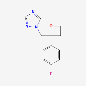 molecular formula C12H12FN3O B14269678 1H-1,2,4-Triazole, 1-[[2-(4-fluorophenyl)-2-oxetanyl]methyl]- CAS No. 136188-41-5