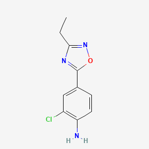 molecular formula C10H10ClN3O B1426972 2-Chloro-4-(3-ethyl-1,2,4-oxadiazol-5-yl)aniline CAS No. 1340316-99-5