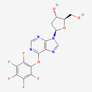 molecular formula C16H11F5N4O4 B14269728 9-(2-Deoxy-beta-D-erythro-pentofuranosyl)-6-(pentafluorophenoxy)-9H-purine CAS No. 163668-80-2