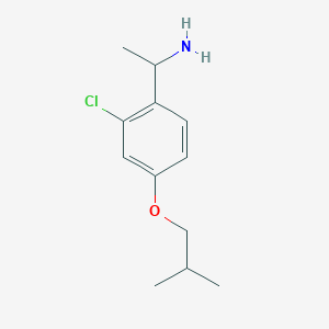 molecular formula C12H18ClNO B1426973 1-[2-Chloro-4-(2-methylpropoxy)phenyl]ethan-1-amine CAS No. 1343443-39-9