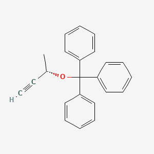 molecular formula C23H20O B14269788 Benzene, 1,1',1''-[[[(1S)-1-methyl-2-propynyl]oxy]methylidyne]tris- CAS No. 160309-10-4