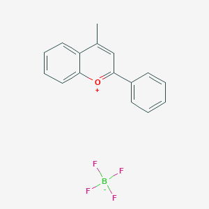 molecular formula C16H13O.BF4 B142699 4-Methyl-2-phenyl-1-benzopyrylium tetrafluoroborate CAS No. 155614-08-7