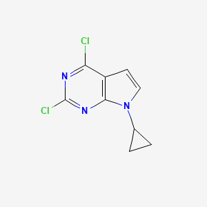 molecular formula C9H7Cl2N3 B1426992 2,4-dichloro-7-cyclopropyl-7H-pyrrolo[2,3-d]pyrimidine CAS No. 1220518-04-6