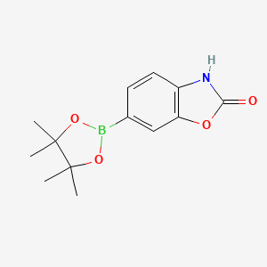 molecular formula C13H16BNO4 B1427008 6-(4,4,5,5-tetramethyl-1,3,2-dioxaborolan-2-yl)benzo[d]oxazol-2(3H)-one CAS No. 1105710-32-4