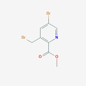 molecular formula C8H7Br2NO2 B1427018 Methyl 5-bromo-3-(bromomethyl)picolinate CAS No. 1048678-21-2