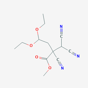 molecular formula C13H17N3O4 B14270238 Methyl 2-cyano-2-(dicyanomethyl)-4,4-diethoxybutanoate CAS No. 184092-93-1