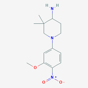 1-(3-Methoxy-4-nitrophenyl)-3,3-dimethylpiperidin-4-amine