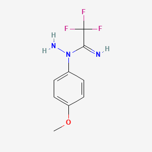 molecular formula C9H10F3N3O B14270431 Trifluoro-N-(4-methoxyphenyl)ethanimidohydrazide CAS No. 167287-87-8