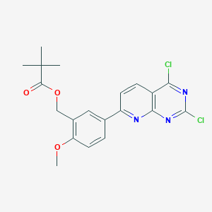 (5-{2,4-Dichloropyrido[2,3-d]pyrimidin-7-yl}-2-methoxyphenyl)methyl 2,2-dimethylpropanoate