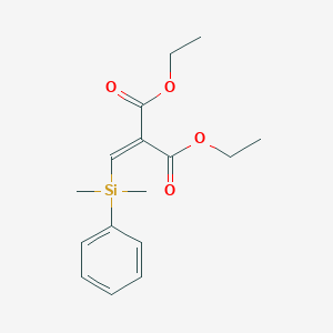 molecular formula C16H22O4Si B14270477 Propanedioic acid, [(dimethylphenylsilyl)methylene]-, diethyl ester CAS No. 130247-53-9