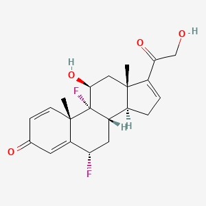 molecular formula C21H24F2O4 B1427048 (6S,8S,9R,10S,11S,13S,14S)-6,9-difluoro-11-hydroxy-17-(2-hydroxyacetyl)-10,13-dimethyl-7,8,11,12,14,15-hexahydro-6H-cyclopenta[a]phenanthren-3-one CAS No. 1270039-29-6