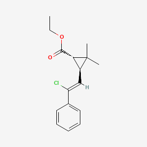 molecular formula C16H19ClO2 B14270531 Cyclopropanecarboxylic acid, 3-(2-chloro-2-phenylethenyl)-2,2-dimethyl-, ethyl ester, (1alpha,3beta(Z))- CAS No. 133575-08-3