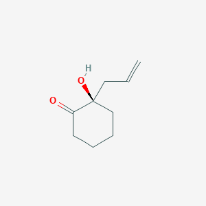 molecular formula C9H14O2 B14270618 Cyclohexanone, 2-hydroxy-2-(2-propenyl)-, (2R)- CAS No. 169555-83-3