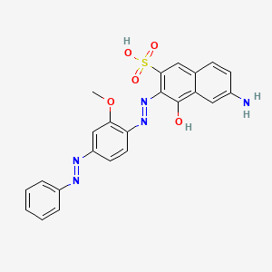 molecular formula C23H19N5O5S B14270629 6-Amino-4-hydroxy-3-[(2-methoxy-4-phenyldiazenylphenyl)diazenyl]naphthalene-2-sulfonic acid CAS No. 126513-98-2