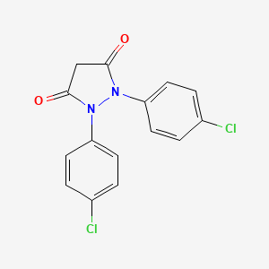 molecular formula C15H10Cl2N2O2 B14270674 1,2-Bis(4-chlorophenyl)pyrazolidine-3,5-dione CAS No. 165663-10-5
