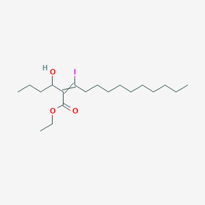 molecular formula C19H35IO3 B14270685 Ethyl 2-(1-hydroxybutyl)-3-iodotridec-2-enoate CAS No. 136616-80-3