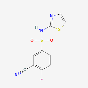 molecular formula C10H6FN3O2S2 B1427074 3-Cyano-4-fluoro-N-(thiazol-2-yl)benzenesulfonamide CAS No. 1235406-28-6