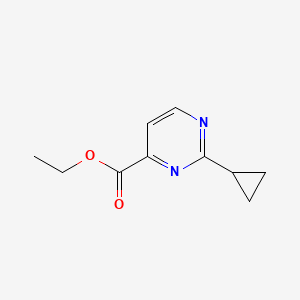 molecular formula C10H12N2O2 B1427077 2-Cyclopropyl-pyrimidine-4-carboxylic acid ethyl ester CAS No. 1192801-25-4